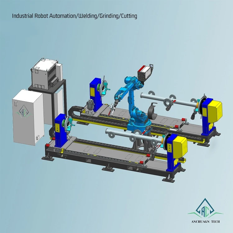Tailstock b'assi wieħed Robot Workstation mobbli b'pożizzjoni doppja